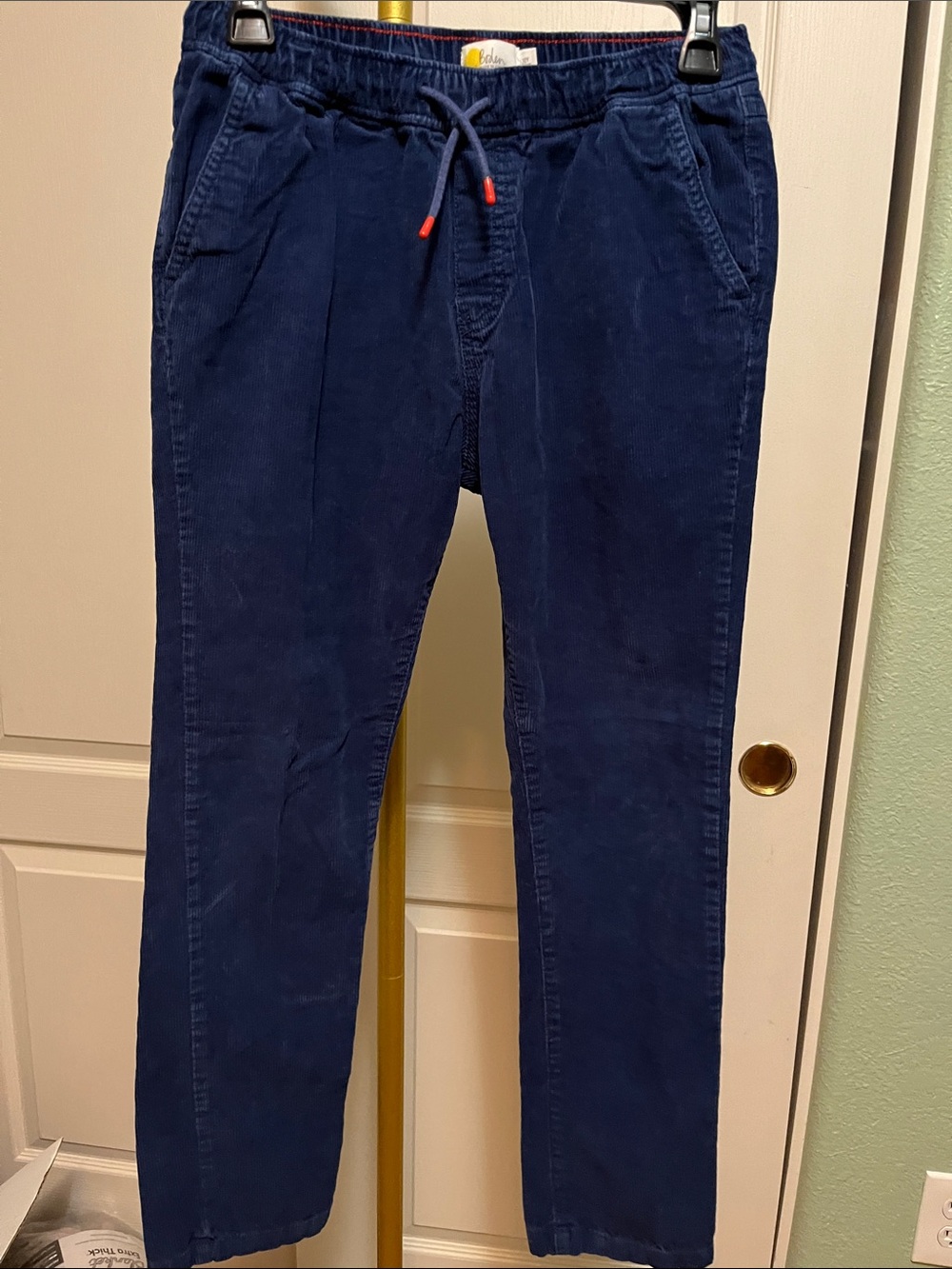 Boden Navy Blue Kids Corduroy Drawstring Pants Sz 12Y